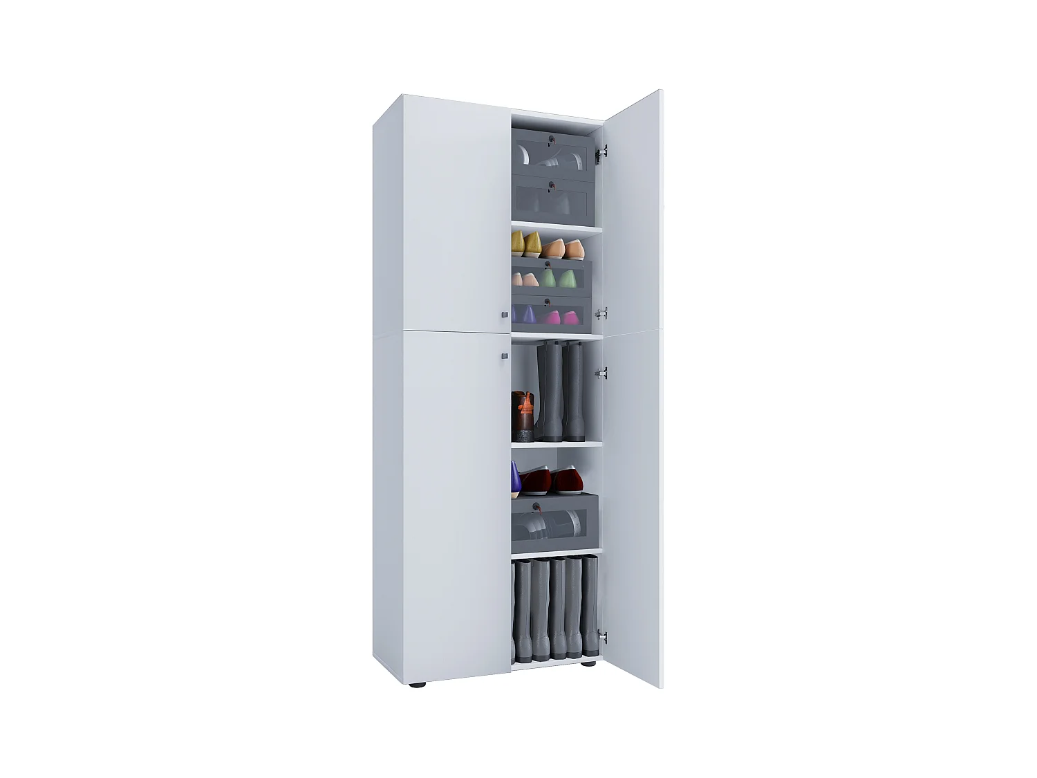 Shoe cabinet Lona White W. 70 x H. 184 x D. 40 cm