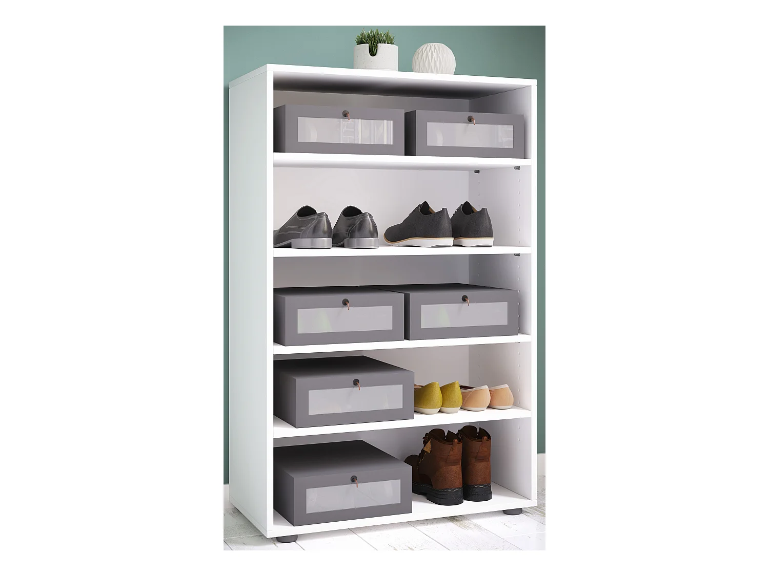 Shoe cabinet Lona White H. 110 x W. 70 x D. 37 cm