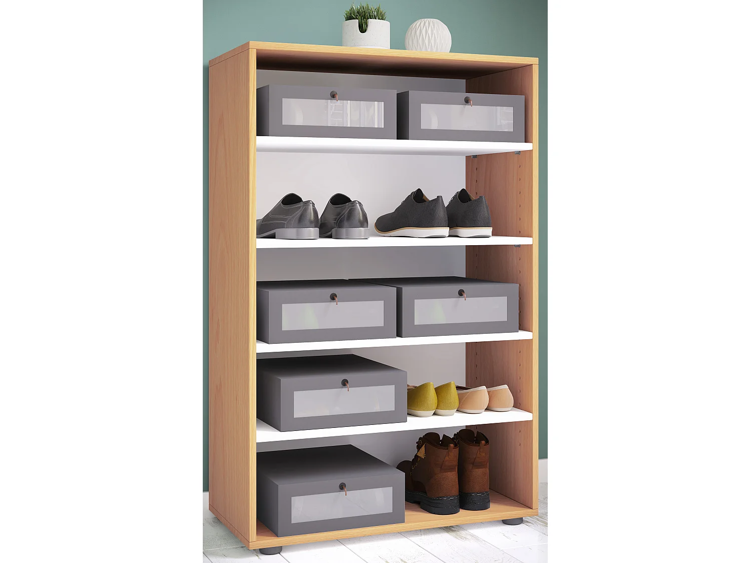 Grande armoire à chaussures porte-chaussures Lona 5
