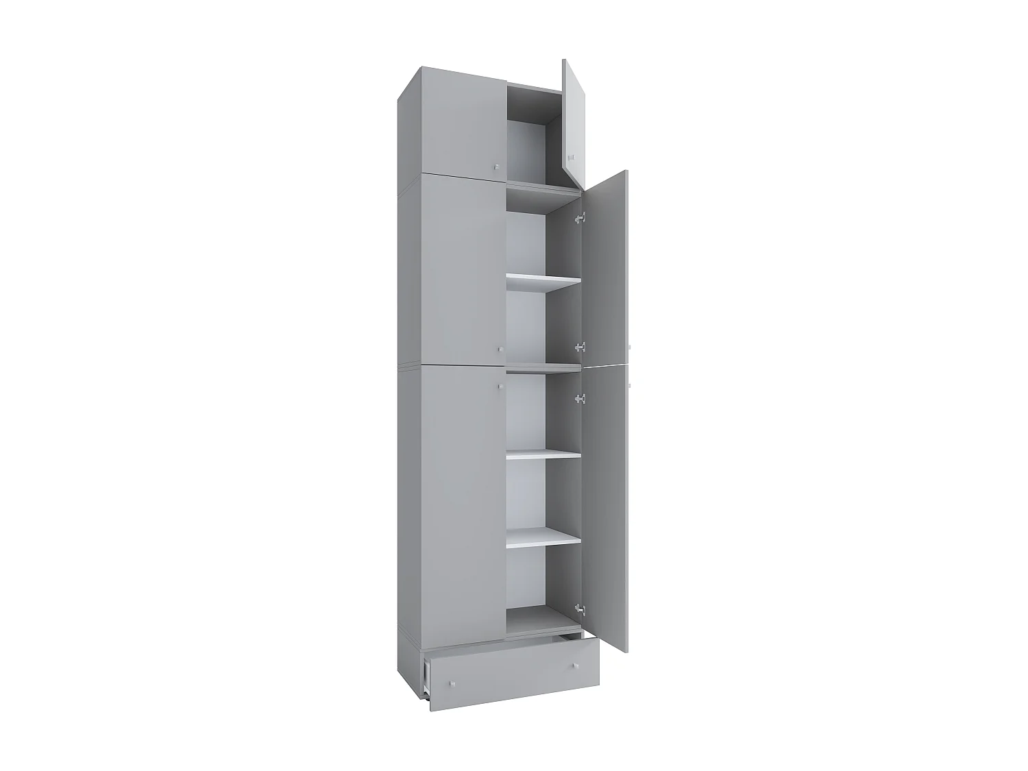 Shoe cabinet Lona Gray H. 240 x W. 70 x D. 39 cm