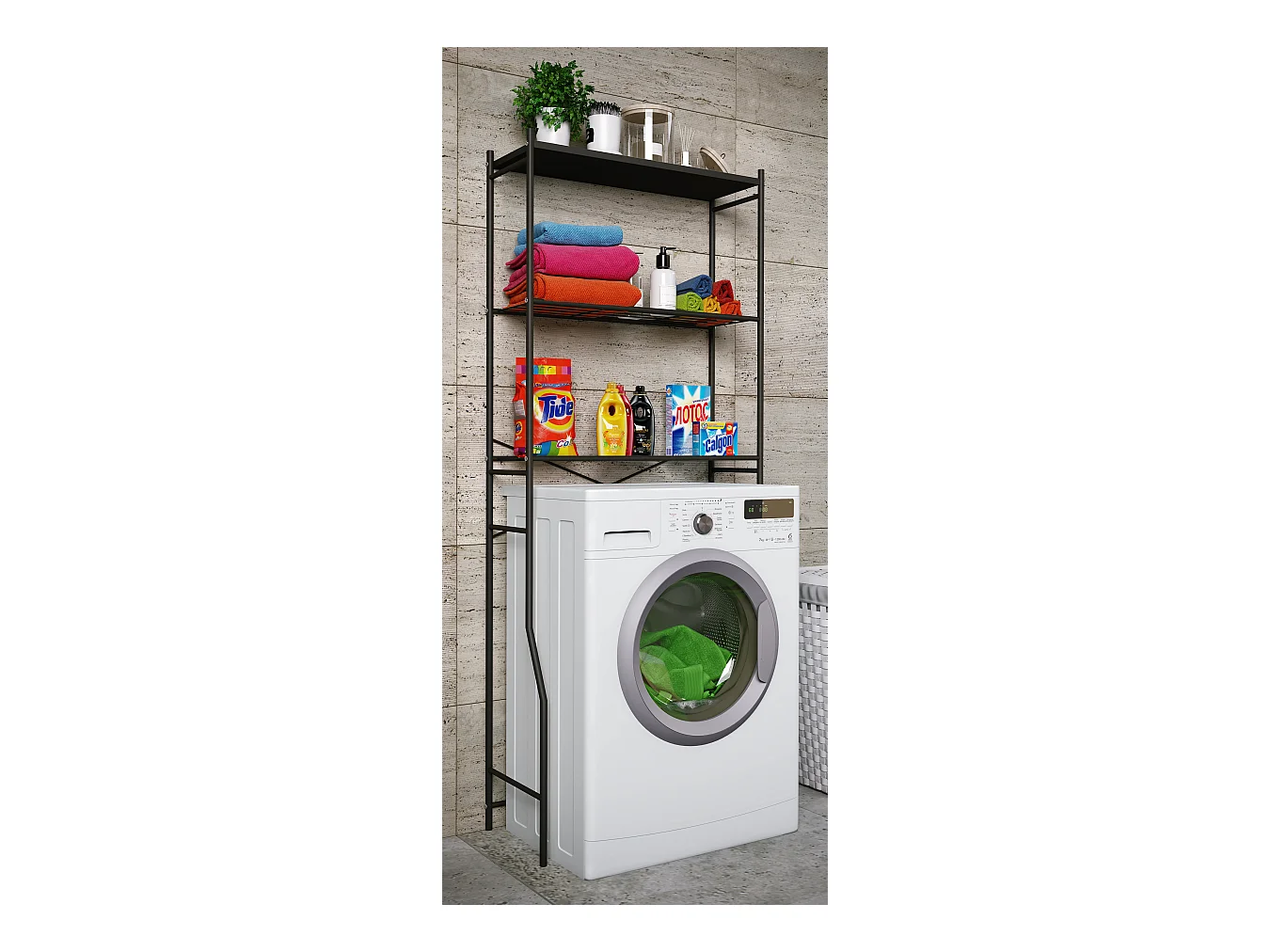 Bathroom furniture washing machine cabinet Tubas Black 0