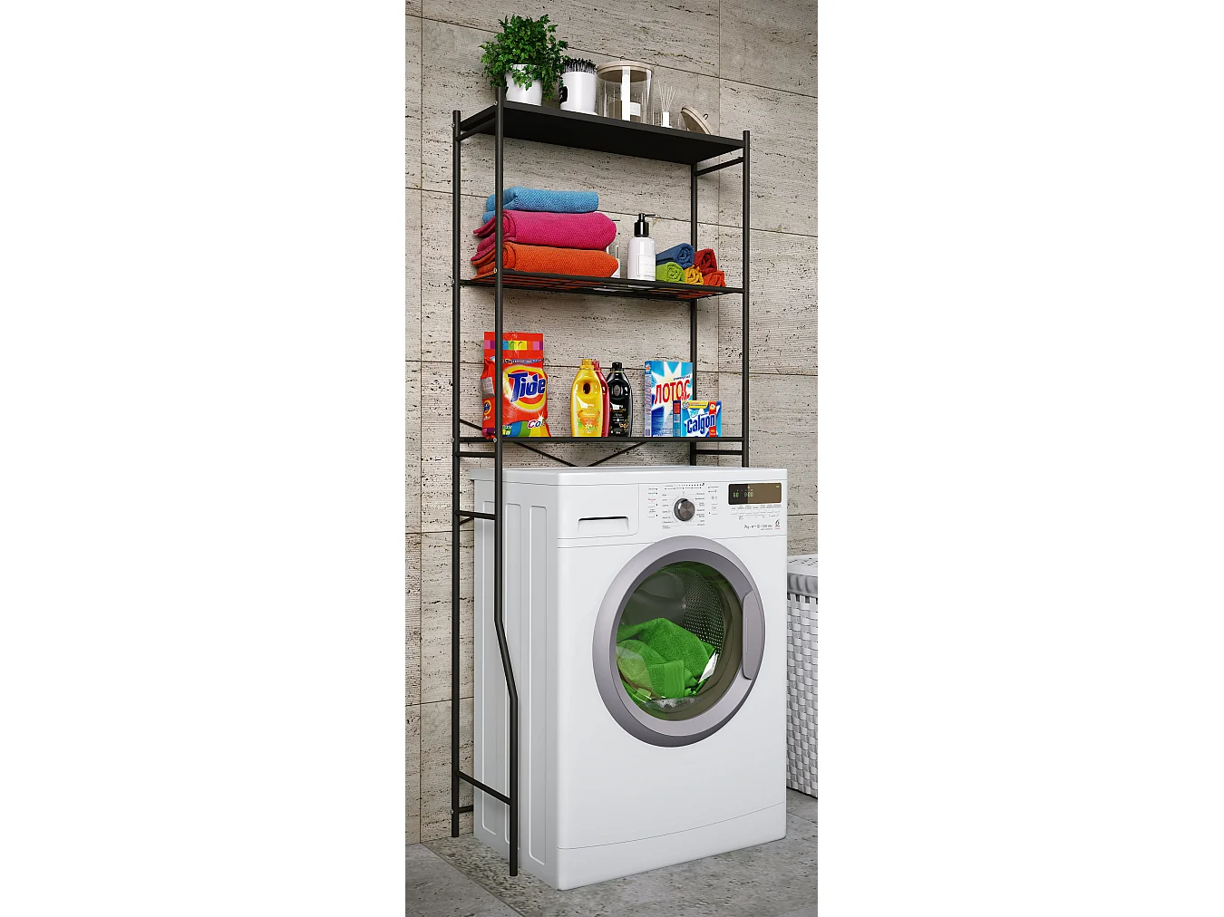 Bathroom furniture washing machine cabinet Tubas Black 0