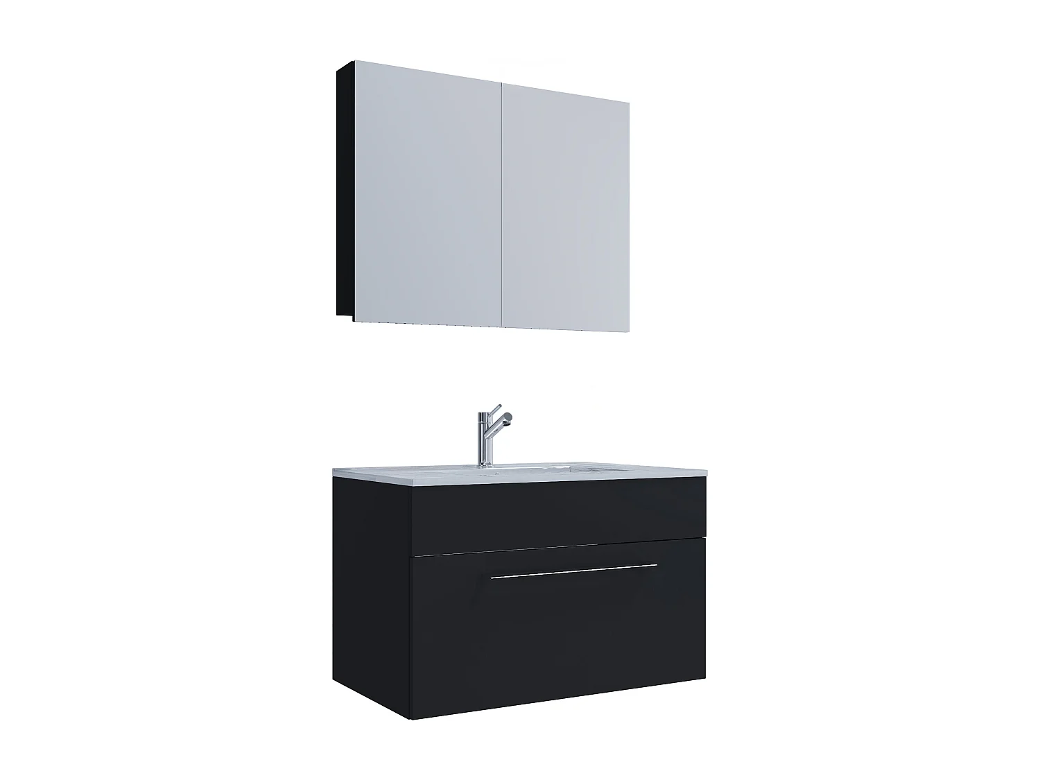 Bathroom furniture washbasin Badinos Black H. 109 x W. 60 x D. 46 cm