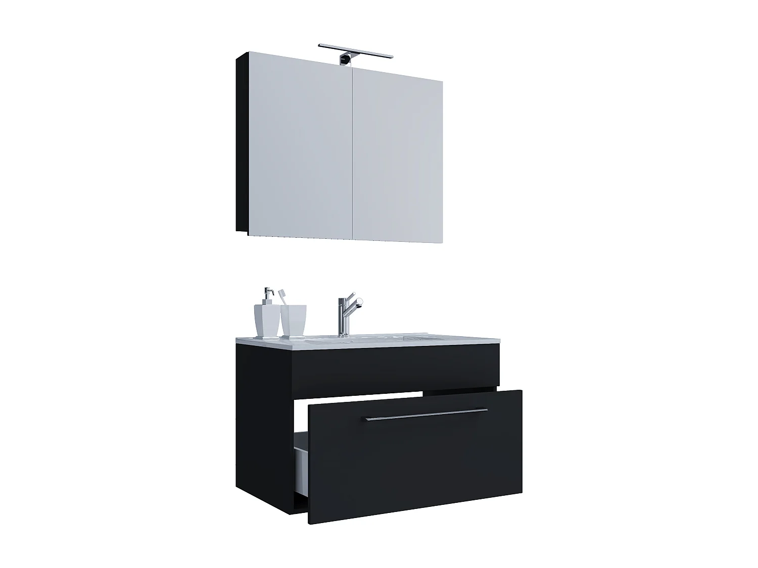 3-tlg. Waschplatz Waschtisch Badinos Schublade SC