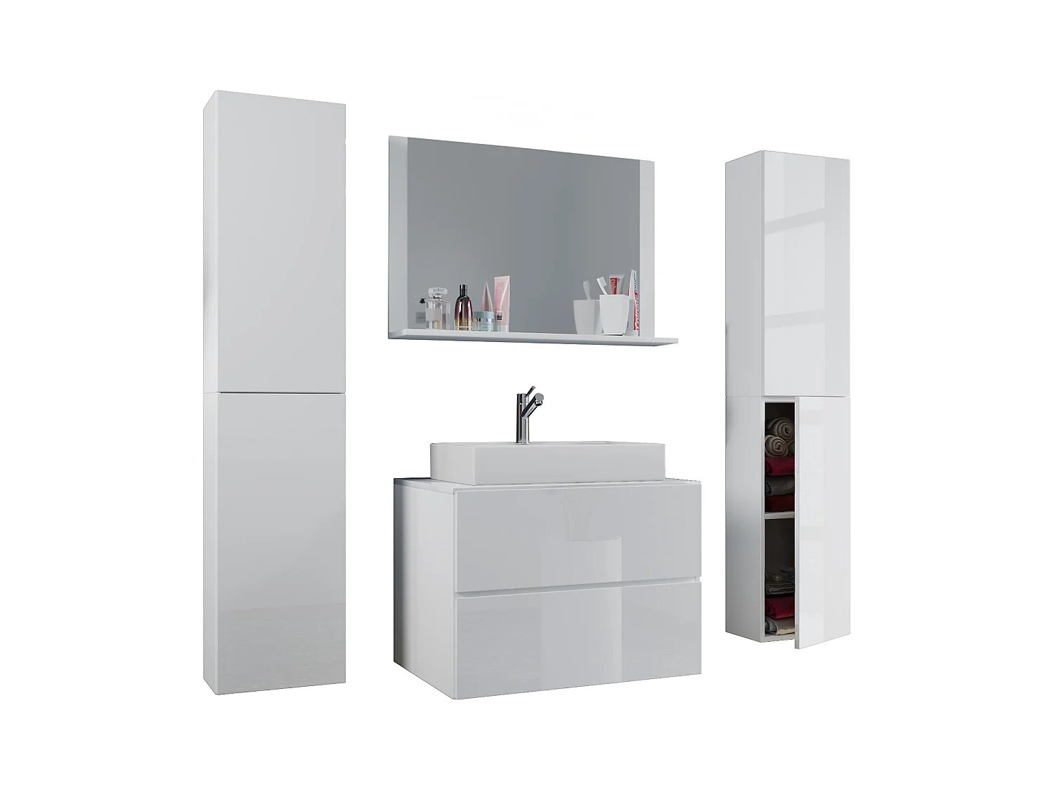 5-tlg. Waschplatz Waschtisch Lendas XL Schublade