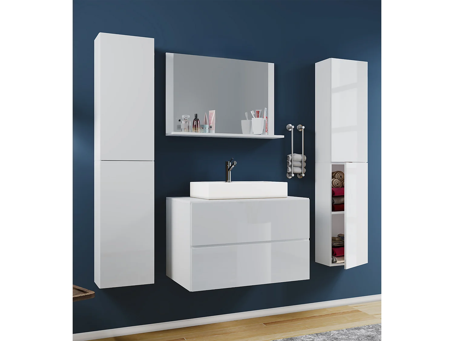 5-tlg. Waschplatz Waschtisch Lendas XL Schublade