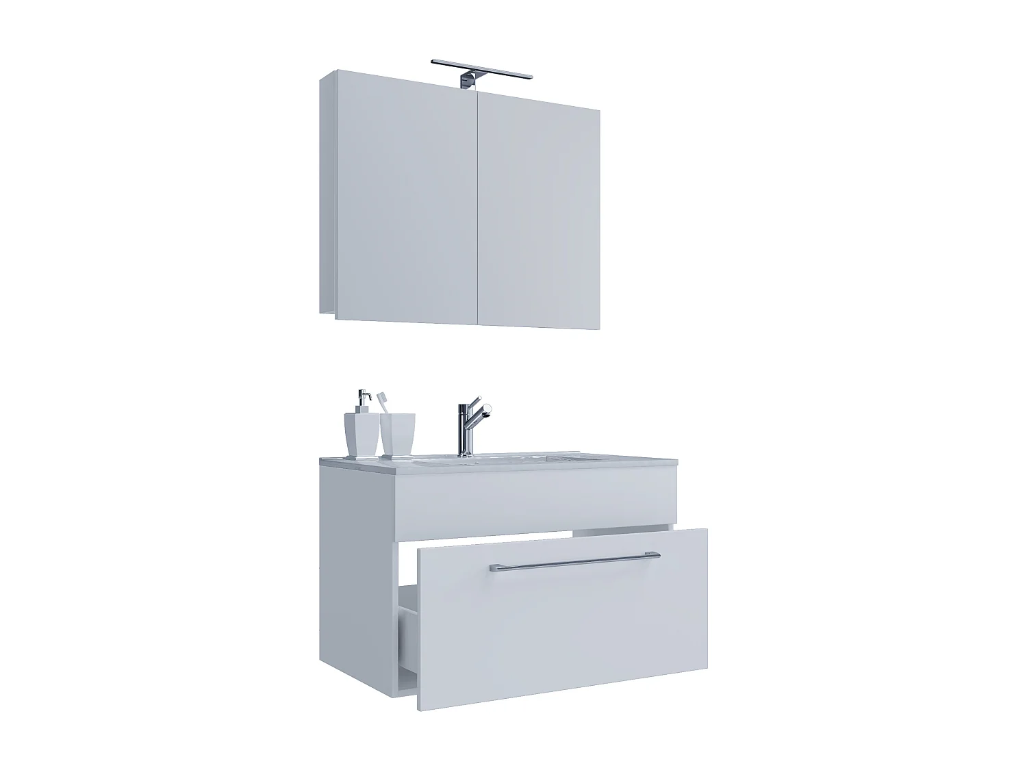 3-tlg. Waschplatz Waschtisch Badinos Schublade SC