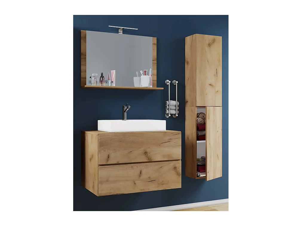 4-tlg. Waschplatz Waschtisch Lendas L Schublade