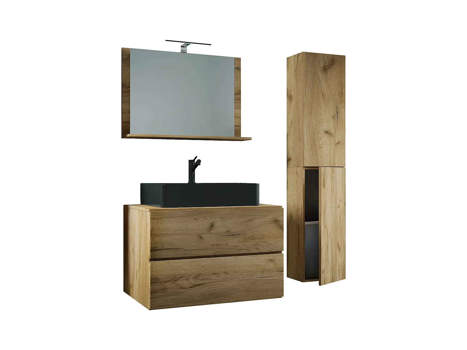 4-tlg. Waschplatz Waschtisch Lendas L Schublade