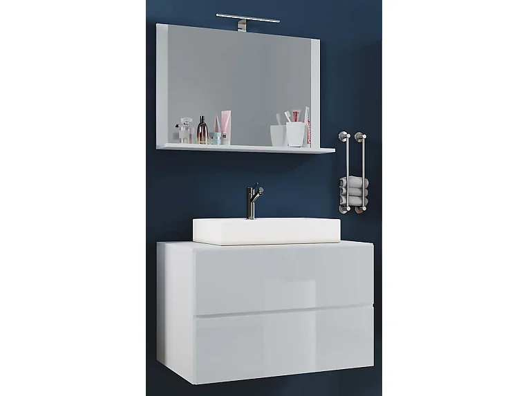 Bathroom furniture washbasin Lendas White H. 134 x W. 60 x D. 51 cm