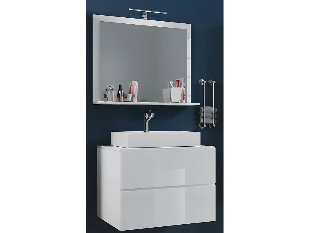 Bathroom furniture washbasin Lendas White H. 134 x W. 60 x D. 51 cm