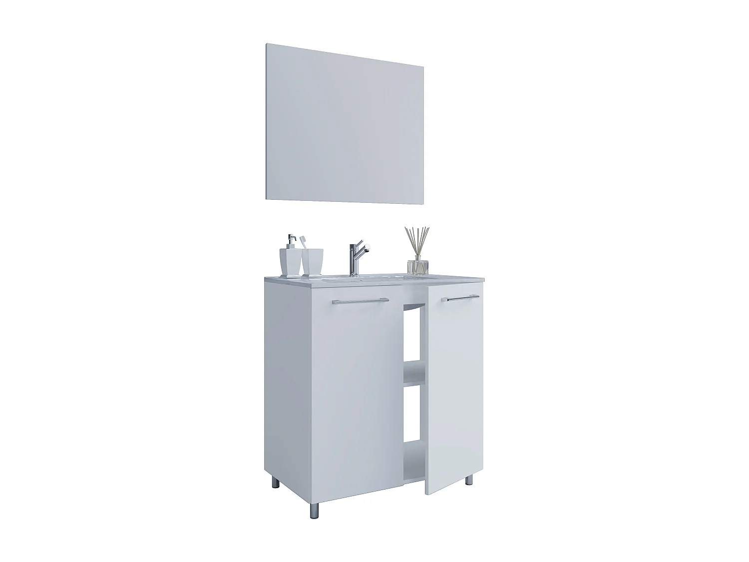 Bathroom furniture washbasin Badinos White H. 143 x W. 80 x D. 46 cm