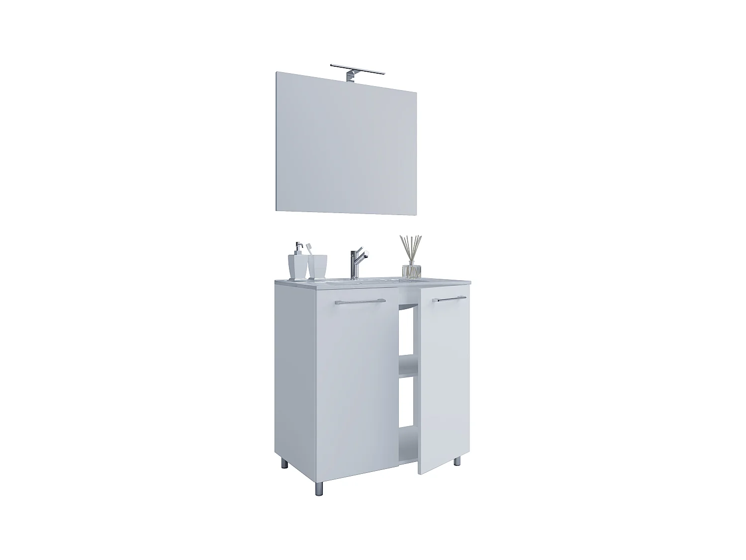 Bathroom furniture washbasin Badinos White H. 143 x W. 60 x D. 46 cm