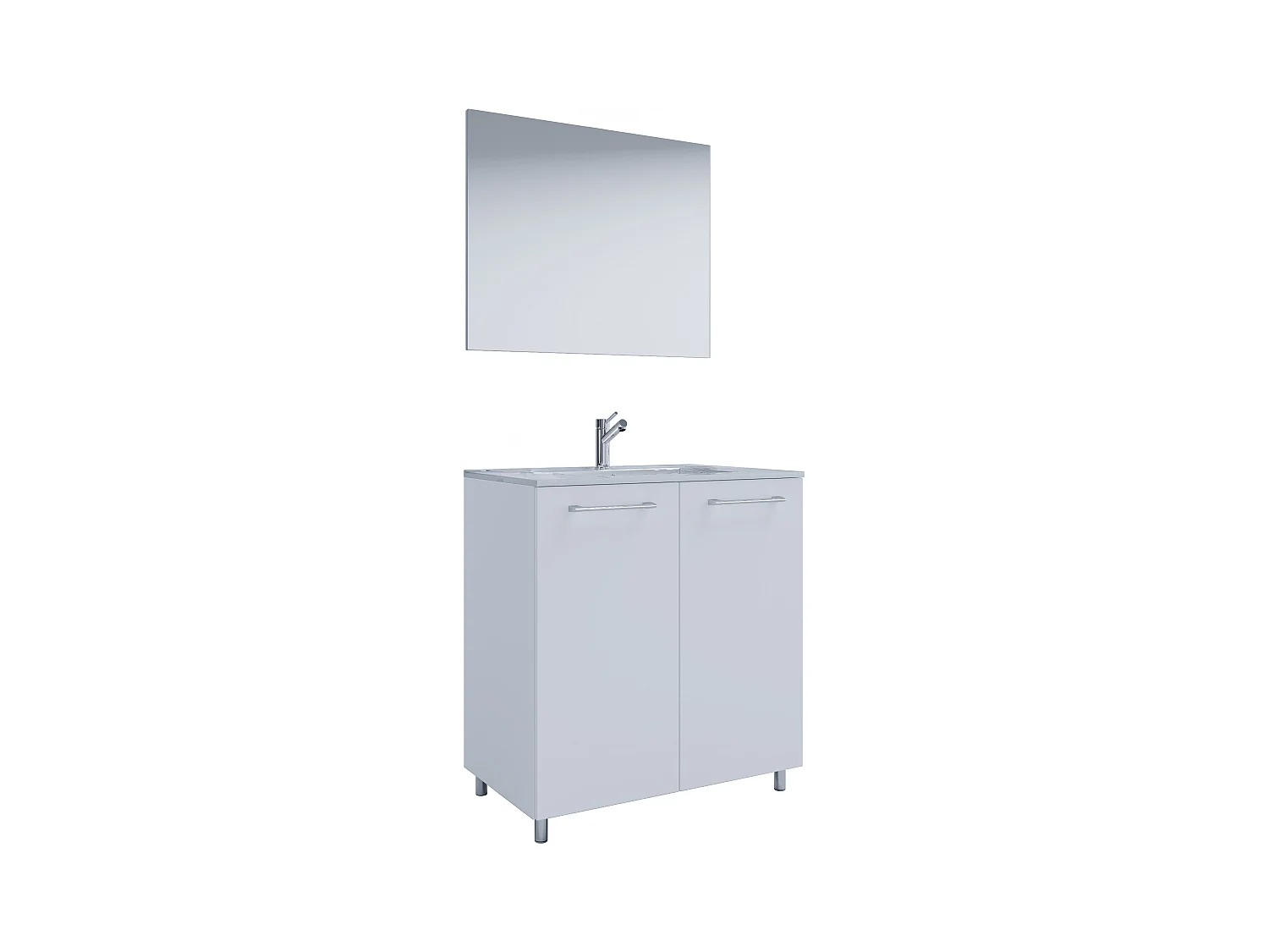 Bathroom furniture washbasin Badinos White H. 143 x W. 60 x D. 46 cm