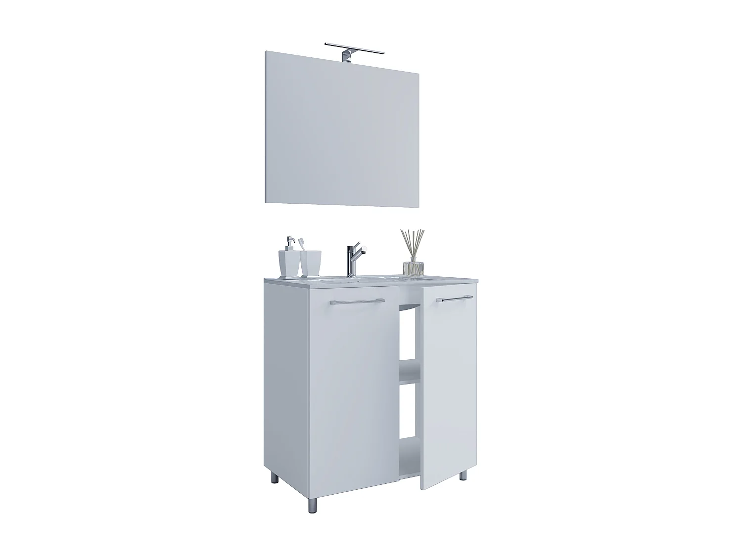 Bathroom furniture washbasin Badinos White H. 143 x W. 60 x D. 46 cm