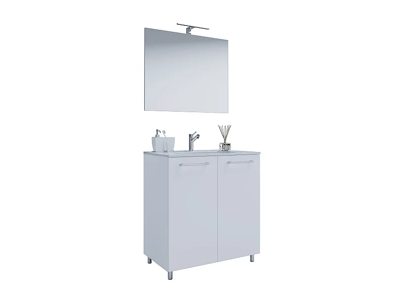 Bathroom furniture washbasin Badinos White H. 143 x W. 60 x D. 46 cm