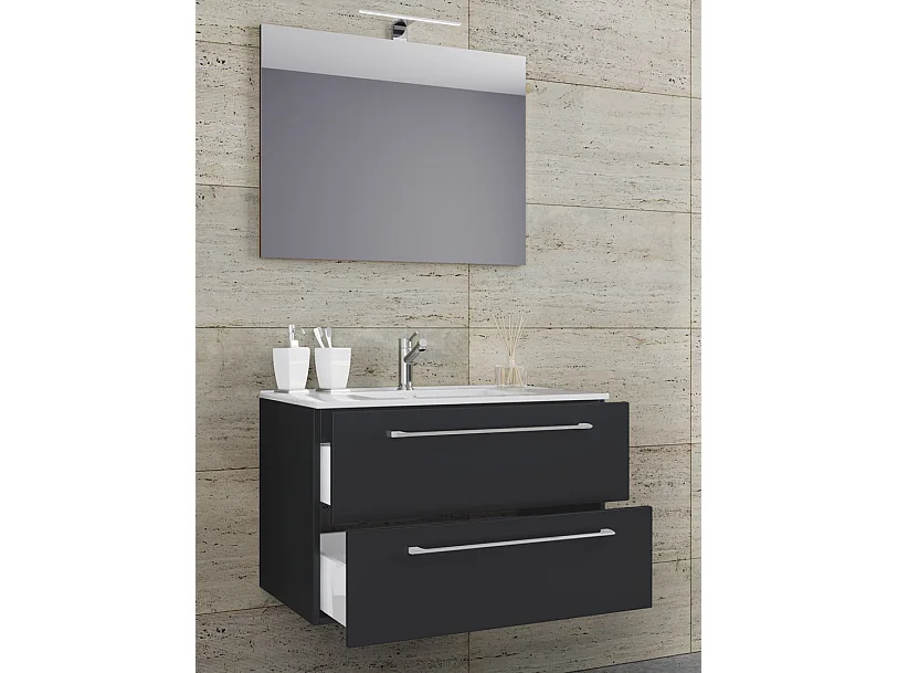 Bathroom furniture washbasin Badinos Black H. 107 x W. 60 x D. 46 cm