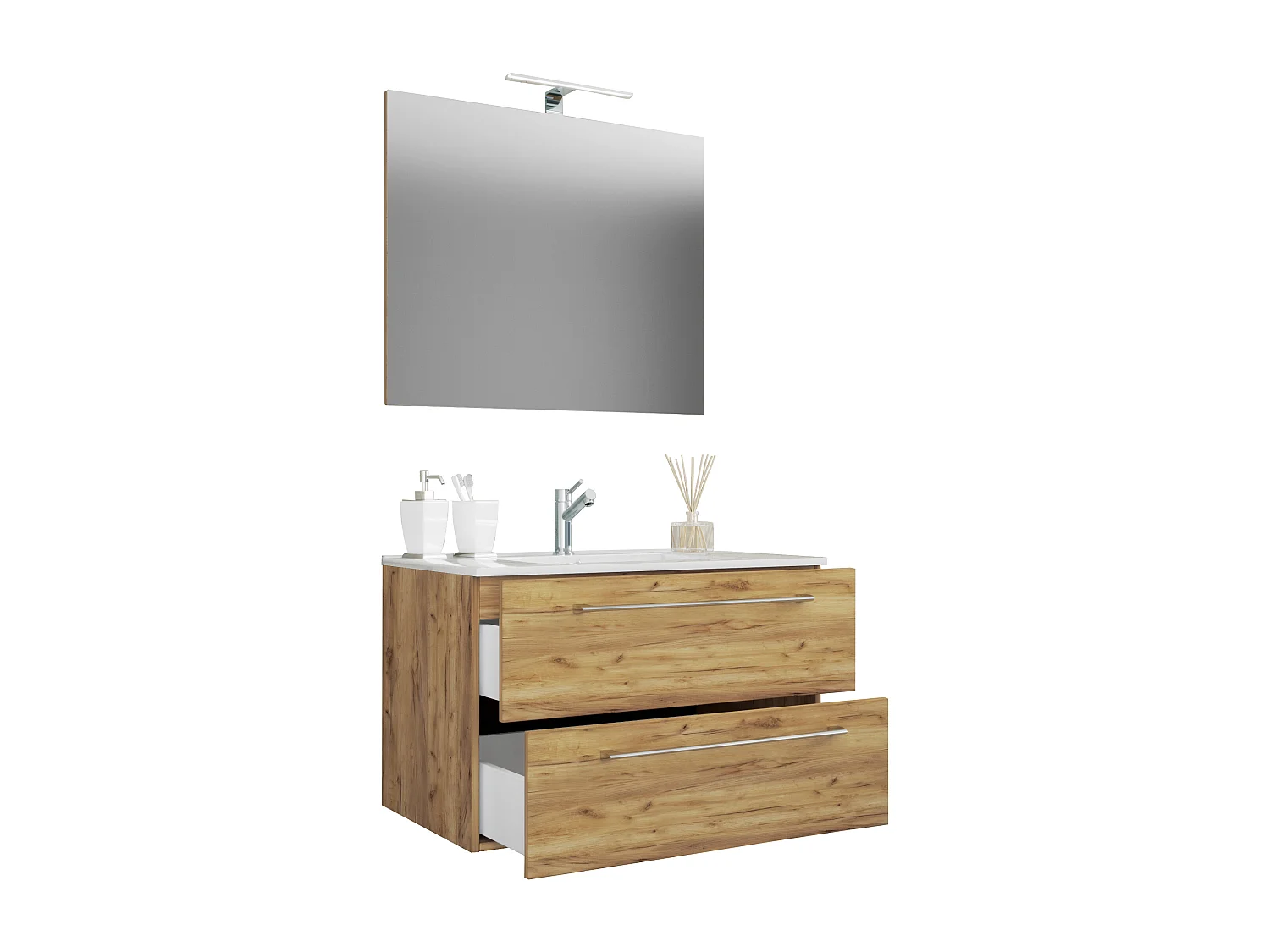 Bathroom furniture washbasin Badinos Honey oak H. 92 x W. 60 x D. 46 cm