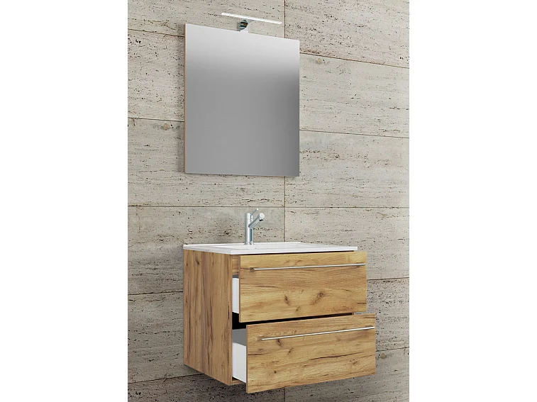 Bathroom furniture washbasin Badinos Honey oak H. 92 x W. 60 x D. 46 cm