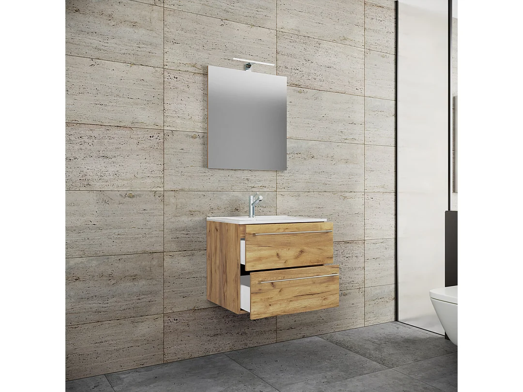 Bathroom furniture washbasin Badinos Honey oak H. 92 x W. 60 x D. 46 cm