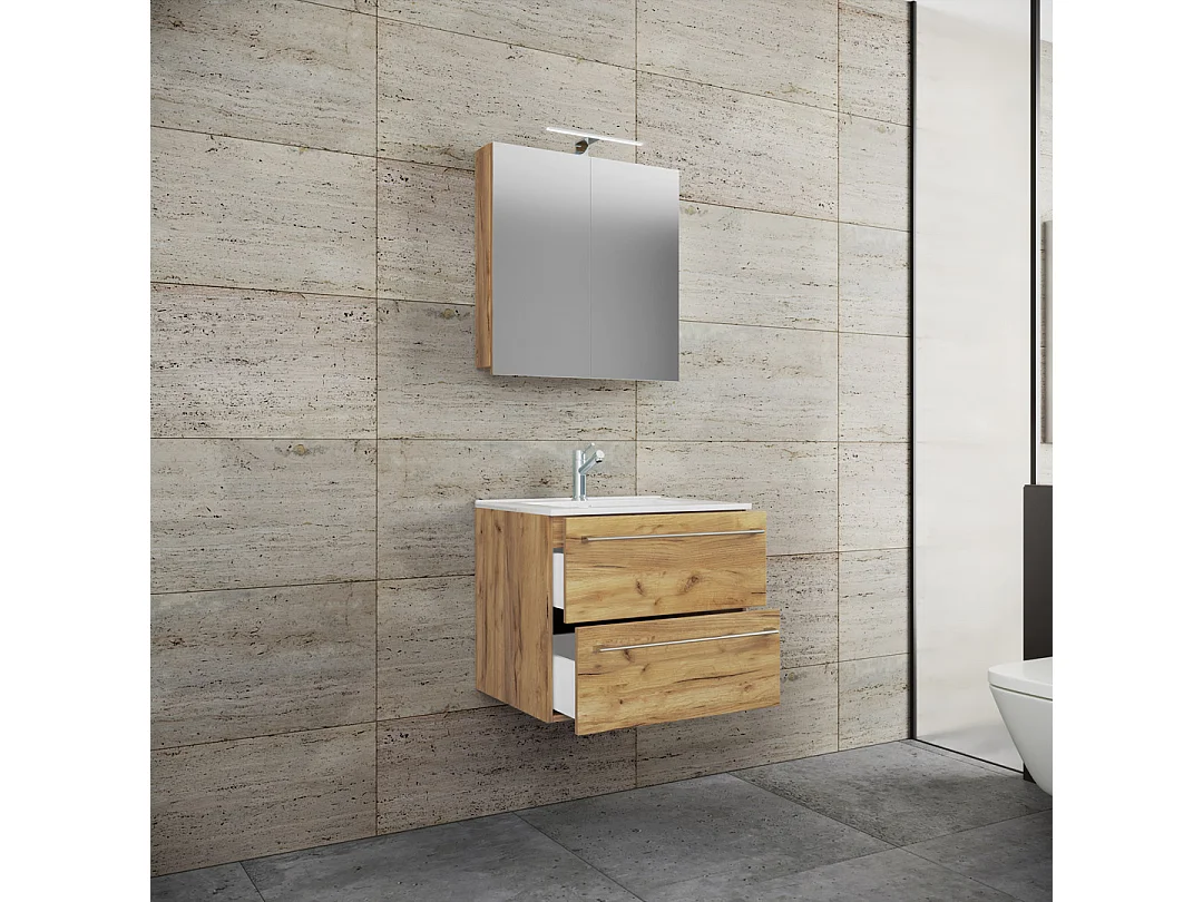 Bathroom furniture washbasin Badinos Honey oak H. 111 x W. 60 x D. 46 cm