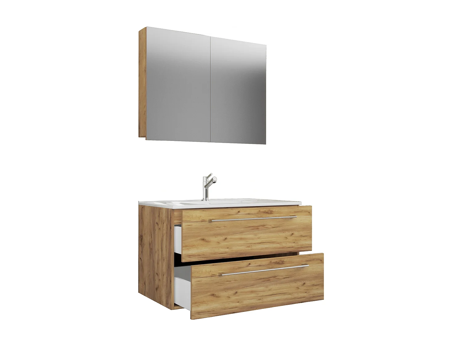 Bathroom furniture washbasin Badinos Honey oak H. 111 x W. 60 x D. 46 cm