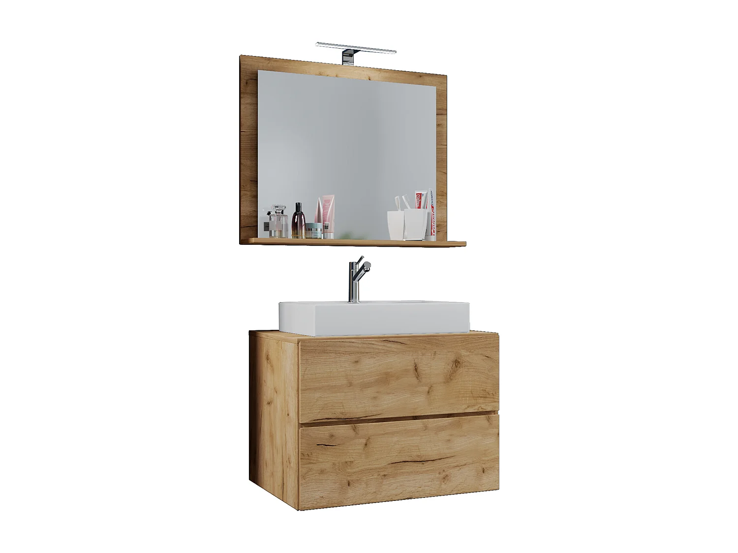Bathroom furniture washbasin Lendas Honey oak H. 134 x W. 60 x D. 51 cm