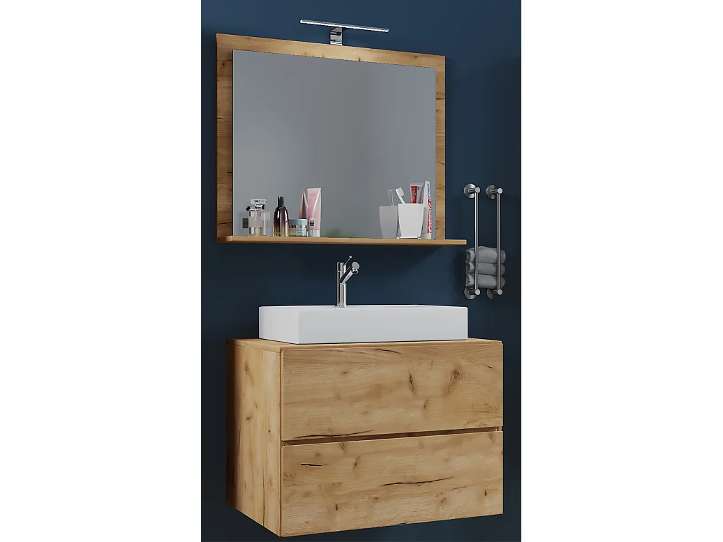 Bathroom furniture washbasin Lendas Honey oak H. 134 x W. 60 x D. 51 cm