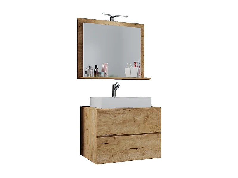 Bathroom furniture washbasin Lendas Honey oak H. 134 x W. 60 x D. 51 cm