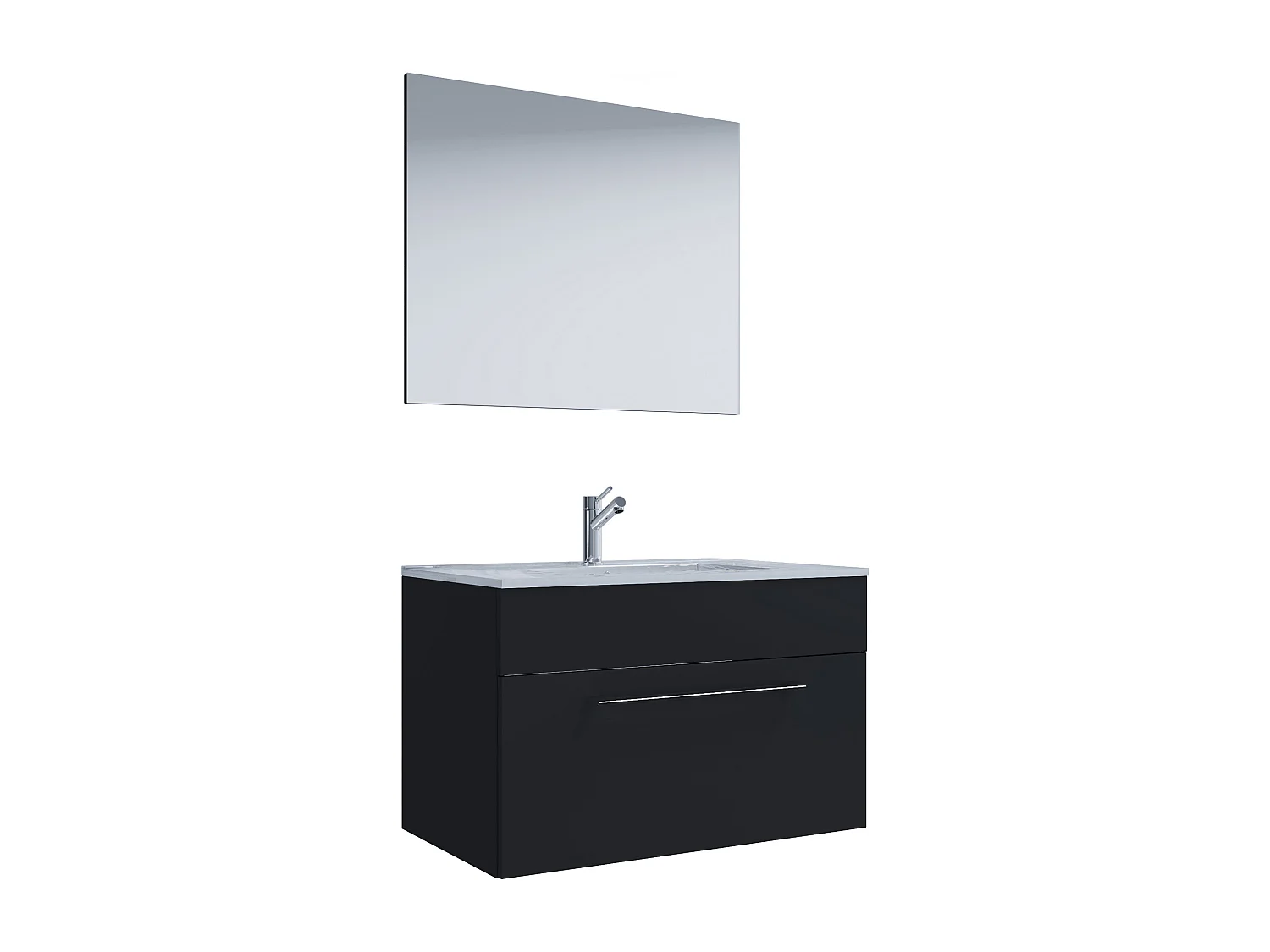 Bathroom furniture washbasin Badinos Black H. 111 x W. 80 x D. 46 cm
