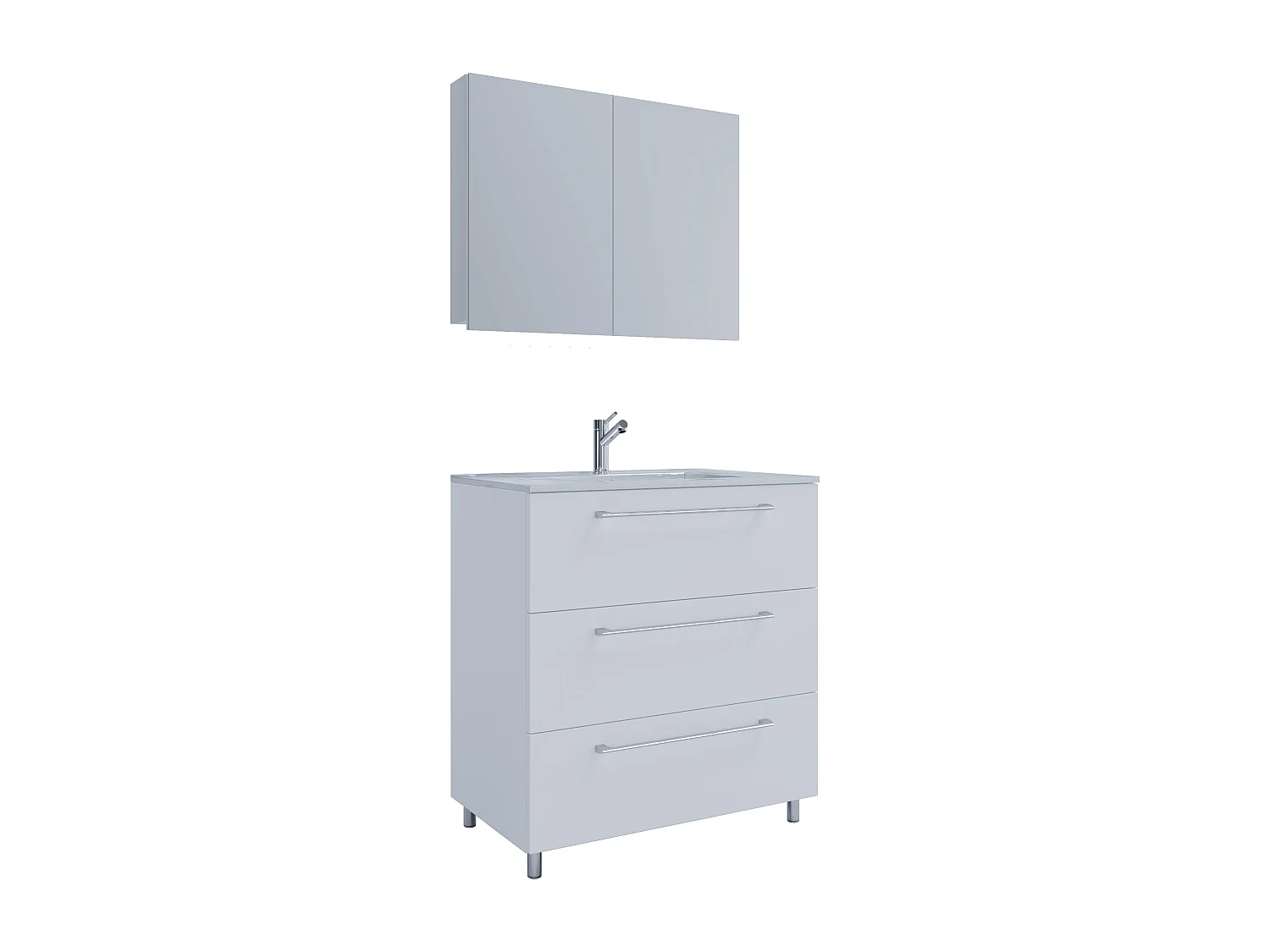Bathroom furniture washbasin Badinos White H. 145 x W. 60 x 46 cm