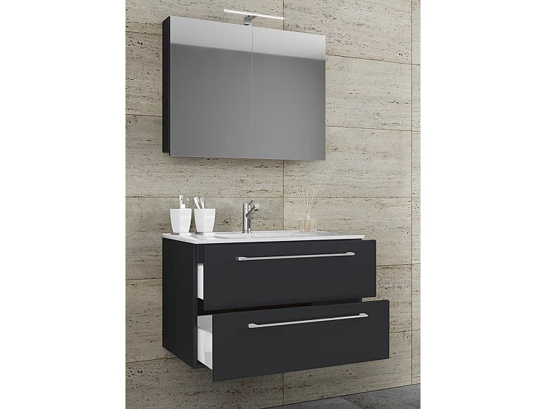 Bathroom furniture washbasin Badinos Black H. 109 x W. 60 x D. 46 cm