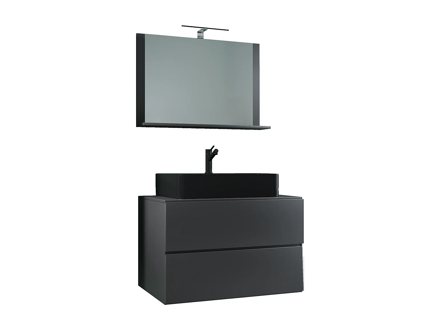 Bathroom furniture washbasin Lendas Anthracite H. 134 x W. 80 x D. 51 cm