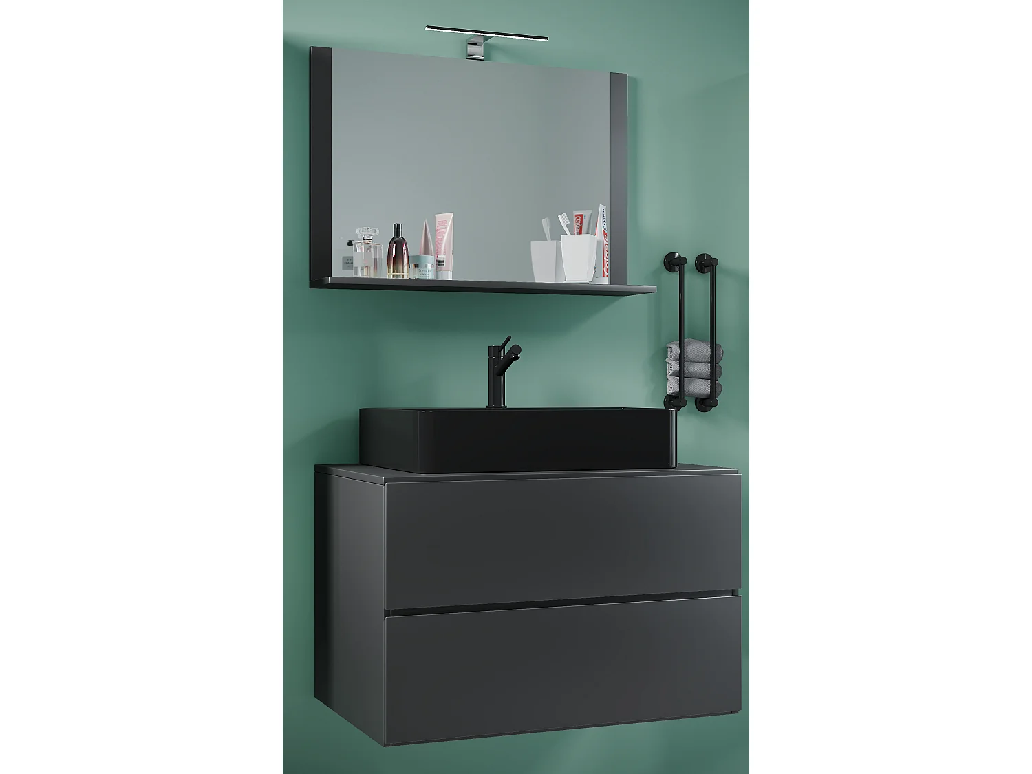 3-tlg. Waschplatz Waschtisch Lendas M Schublade