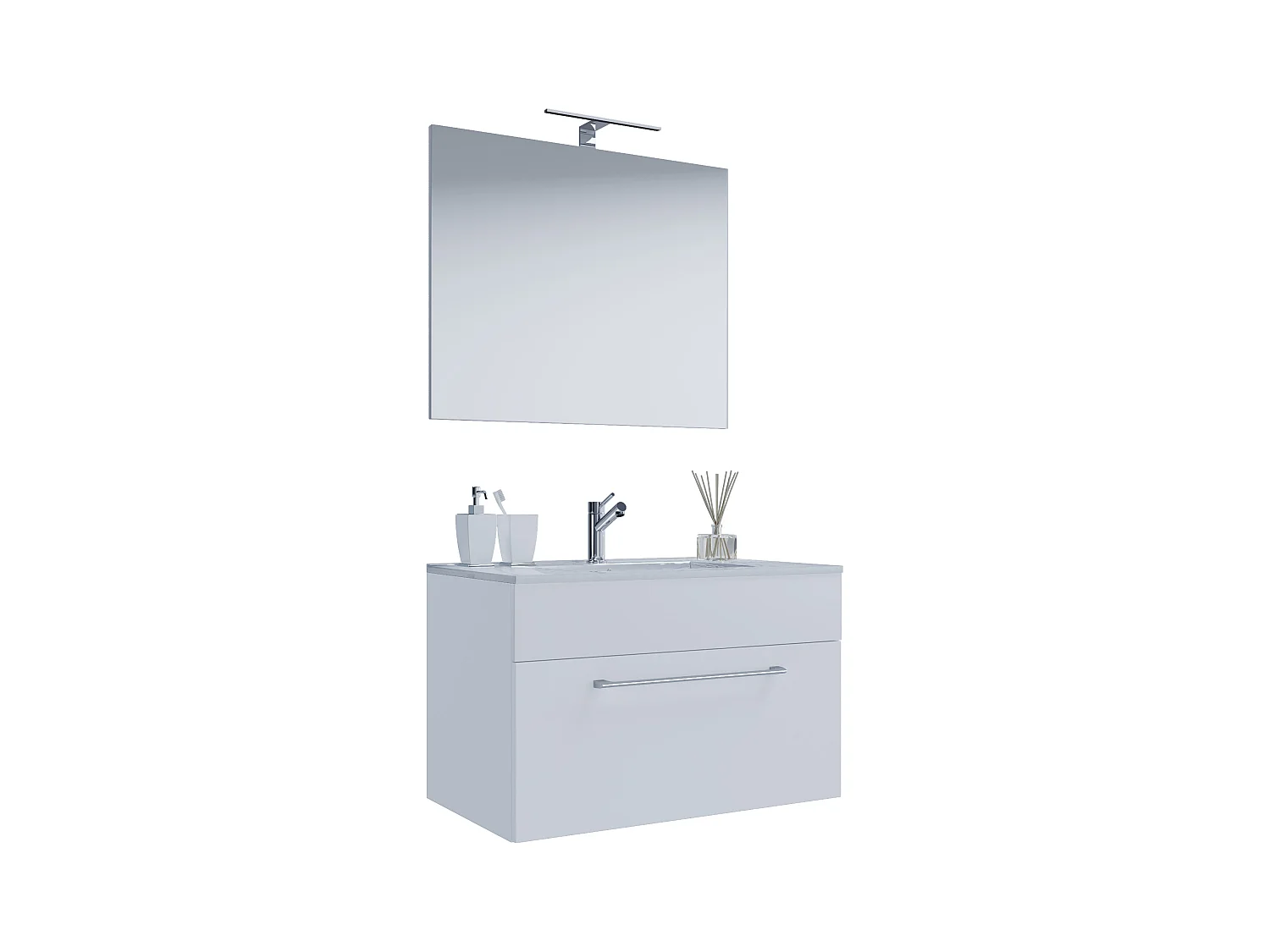 Bathroom furniture washbasin Badinos White H. 111 x W. 60 x D. 46 cm