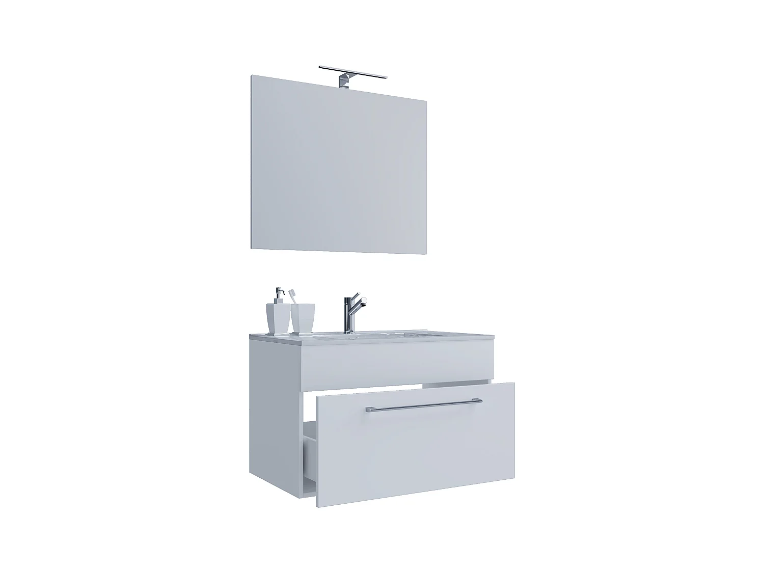 Bathroom furniture washbasin Badinos White H. 111 x W. 60 x D. 46 cm