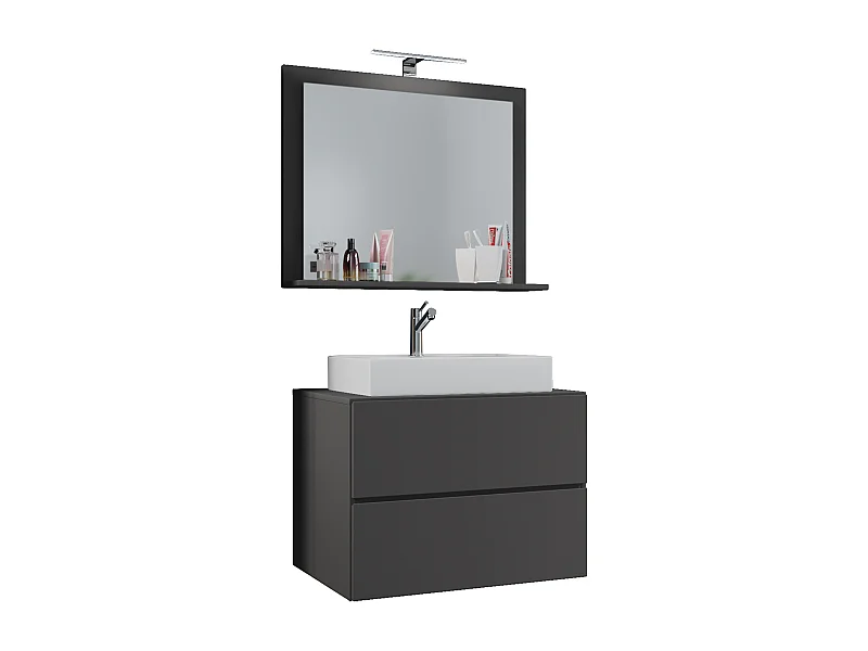Bathroom furniture washbasin Lendas Anthracite H. 134 x W. 60 x D. 51 cm