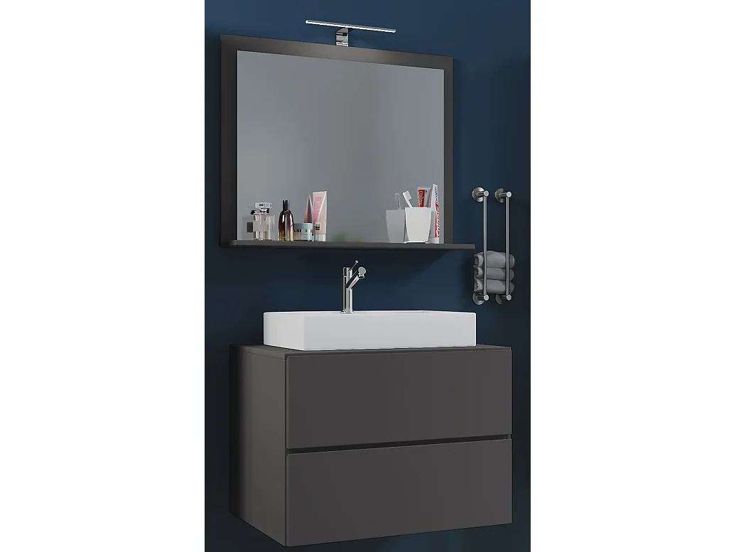 Bathroom furniture washbasin Lendas Anthracite H. 134 x W. 60 x D. 51 cm