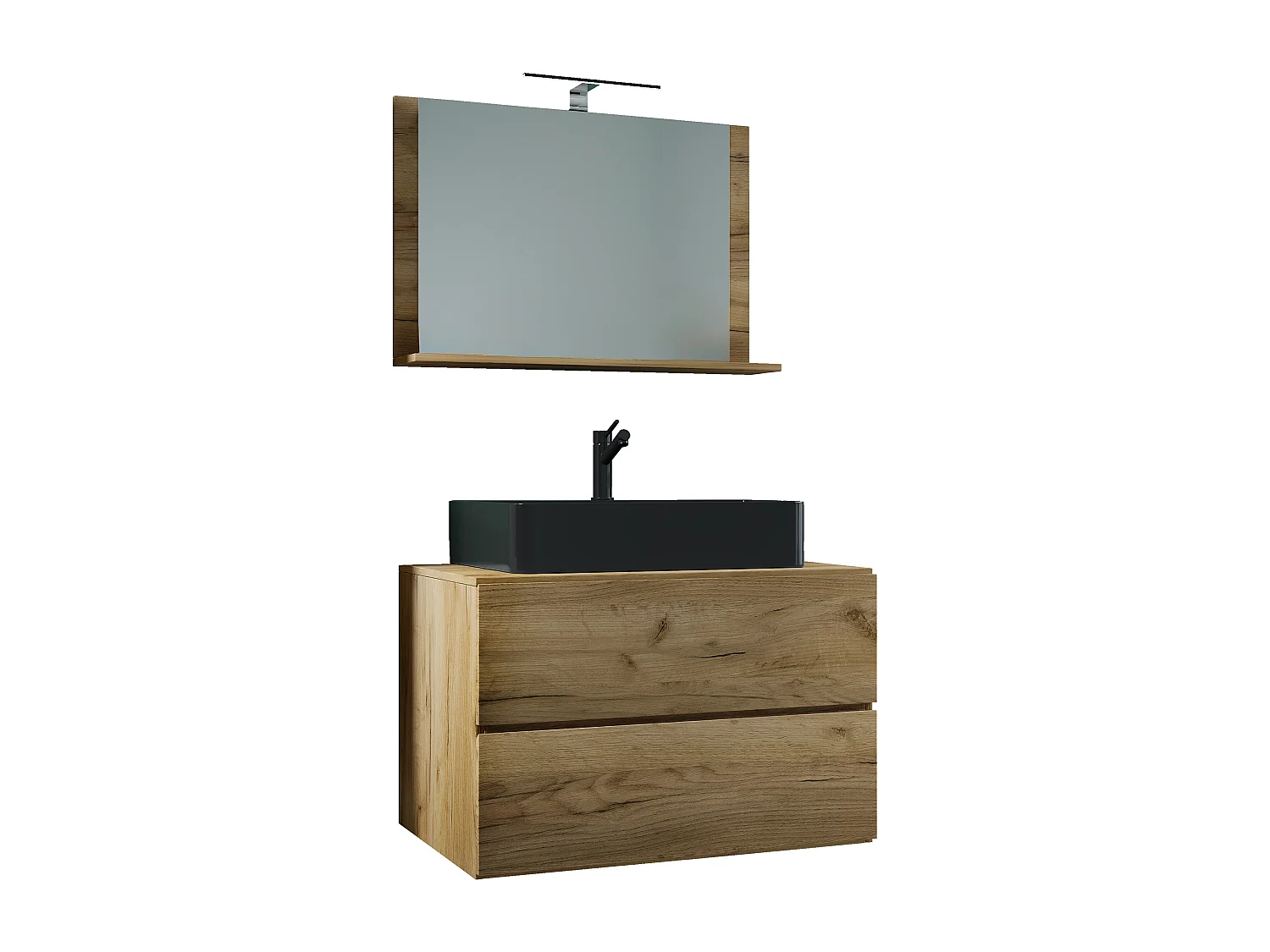 Bathroom furniture washbasin Lendas Honey oak H. 134 x W. 80 x D. 51 cm