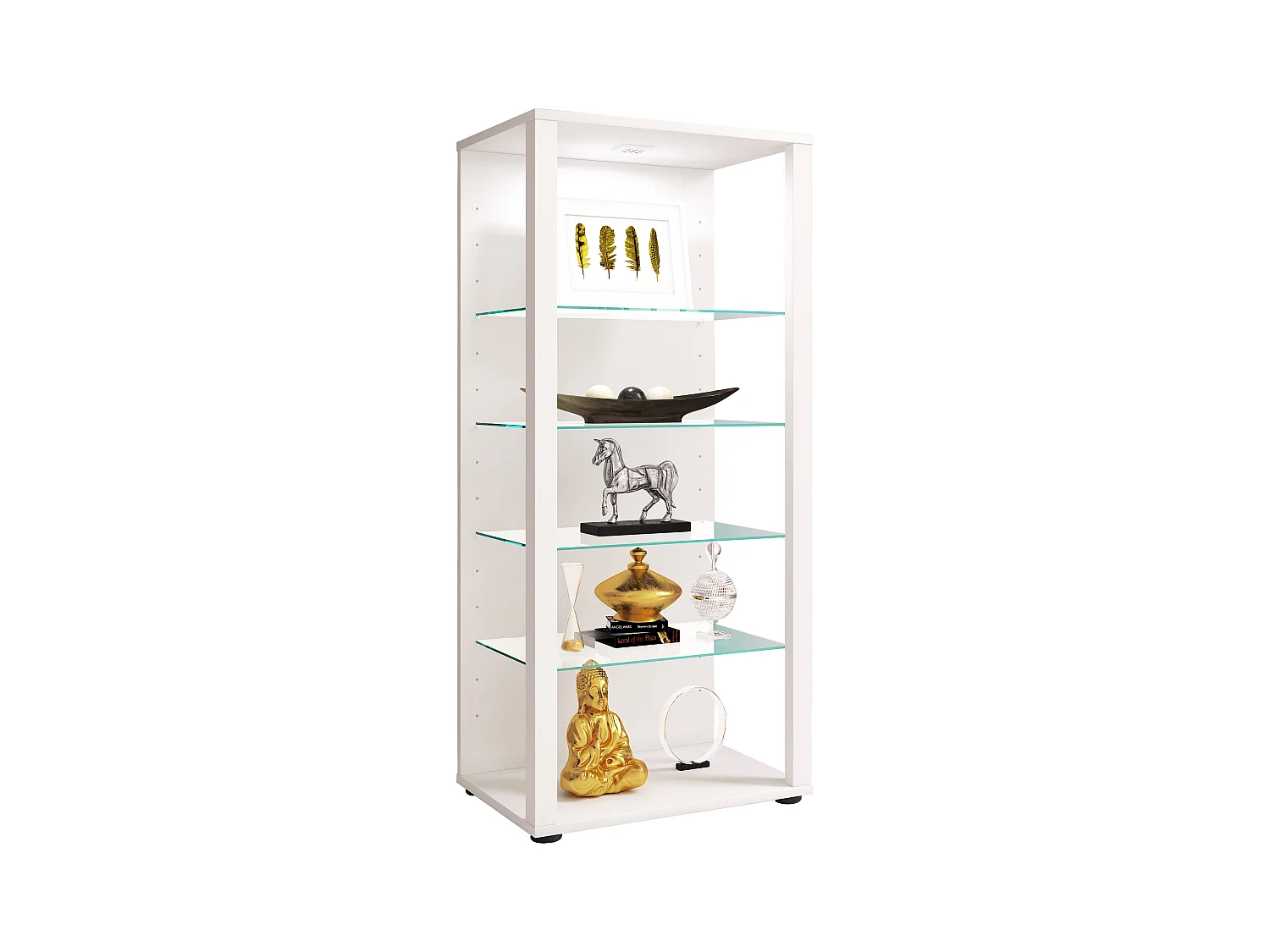 Standing cabinet Glasol White H. 115 x W. 52 x D. 35 cm