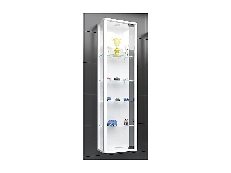 Wall display cabinet Stano White H. 115 x W. 33 x D. 18 cm