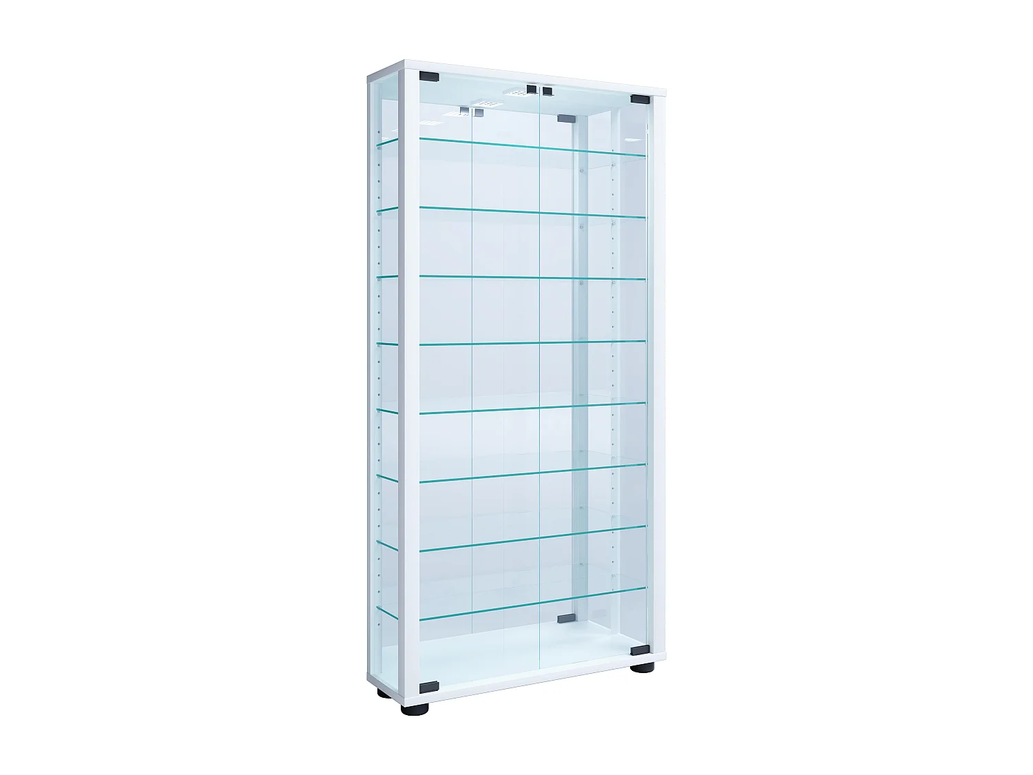 Glas Stand Vitrine Sammelvitrine Lumo Maxi Spiegel