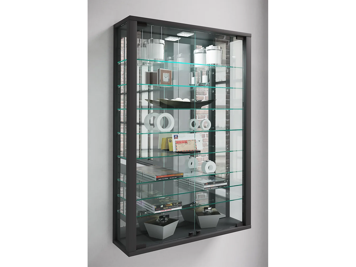 Wandvitrinekast Glazen vitrine Vitrosa Spiegel