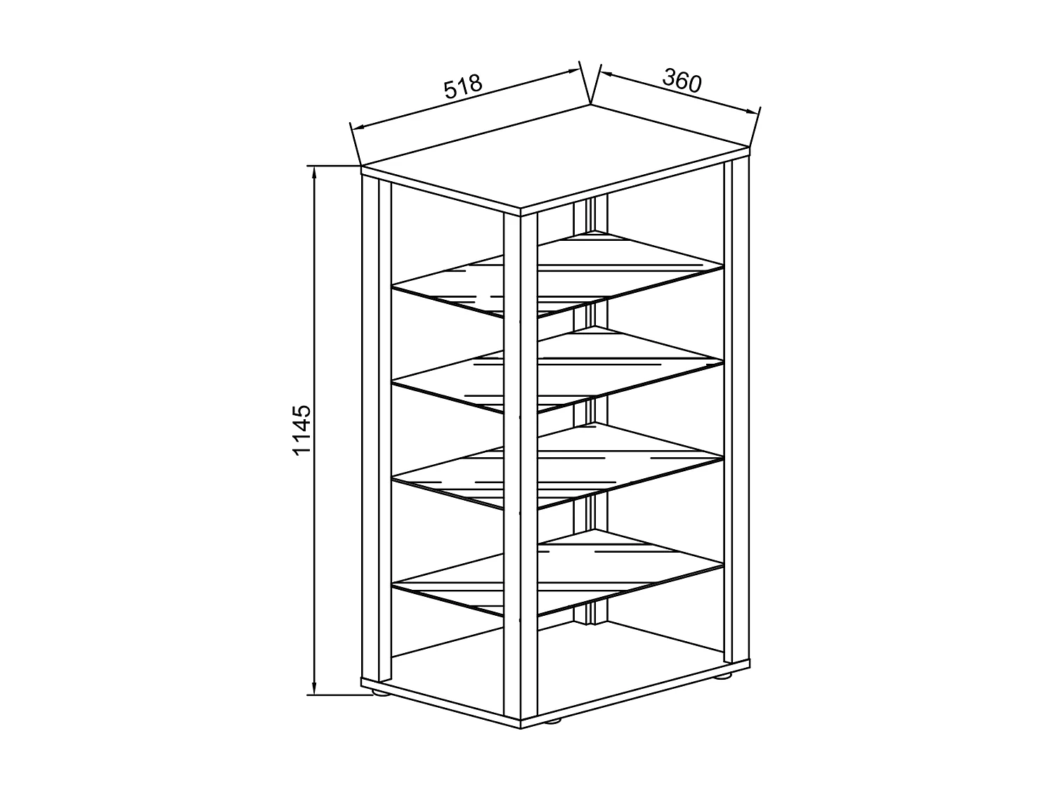 Standing cabinet Glasol white H. 115 x W. 52 x D. 35 cm