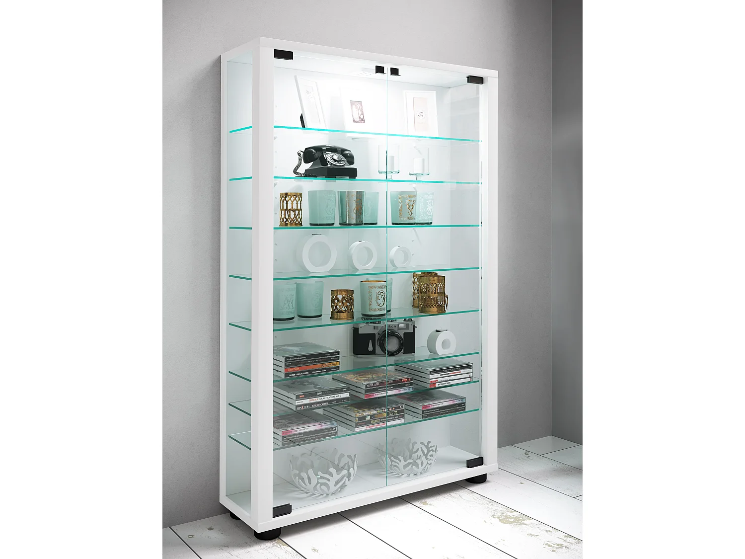 Standing cabinet Lumo White H. 90 x W. 59 x D. 18 cm