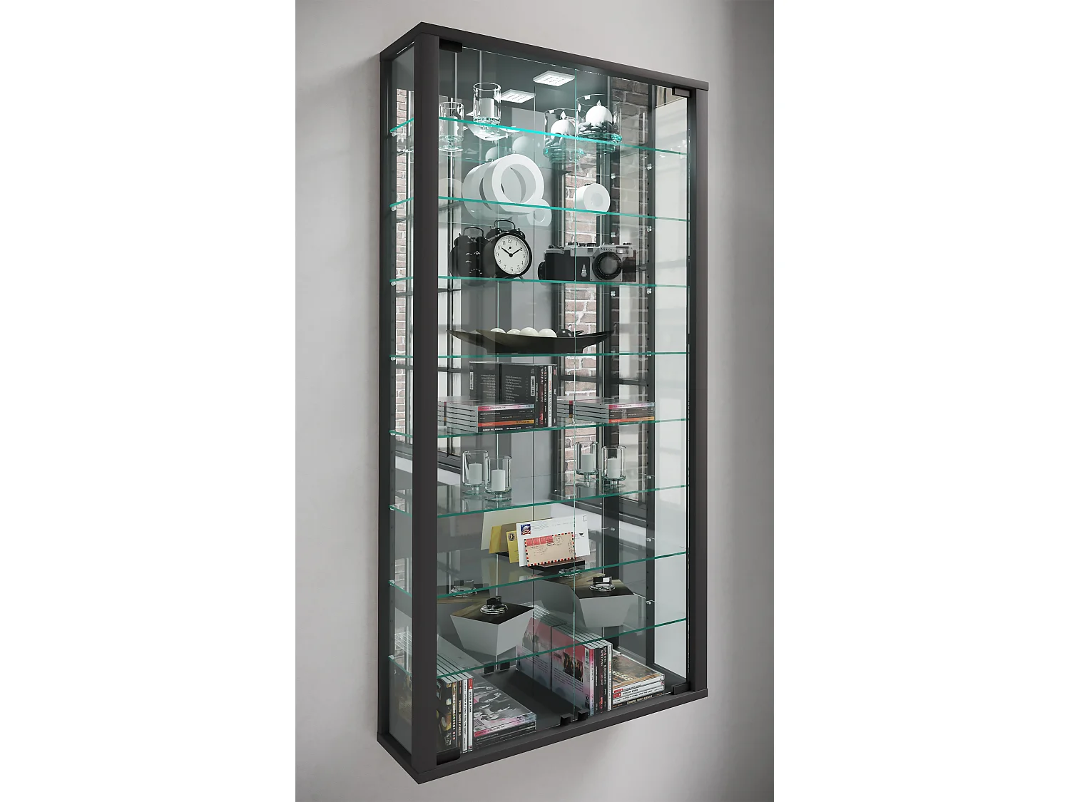 Wandvitrine Glasvitrine Vitrosa Maxi Spiegel