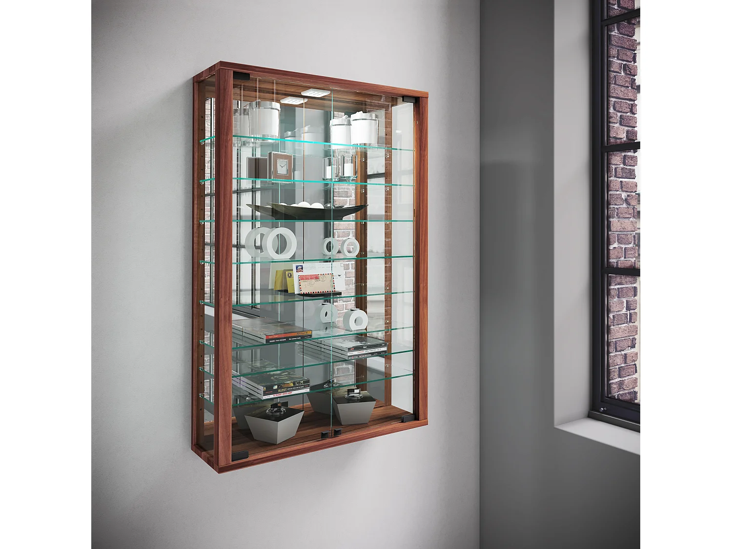 Wall display cabinet Vitrosa Nuts H. 91 x W. 59 x D. 18 cm