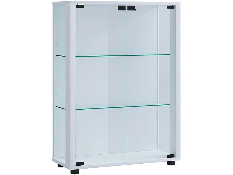 Sintalo vitrine 2 portes en verre blanc.