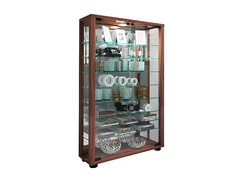 Glas Stand Vitrine Sammelvitrine Lumo Mini Spiegel
