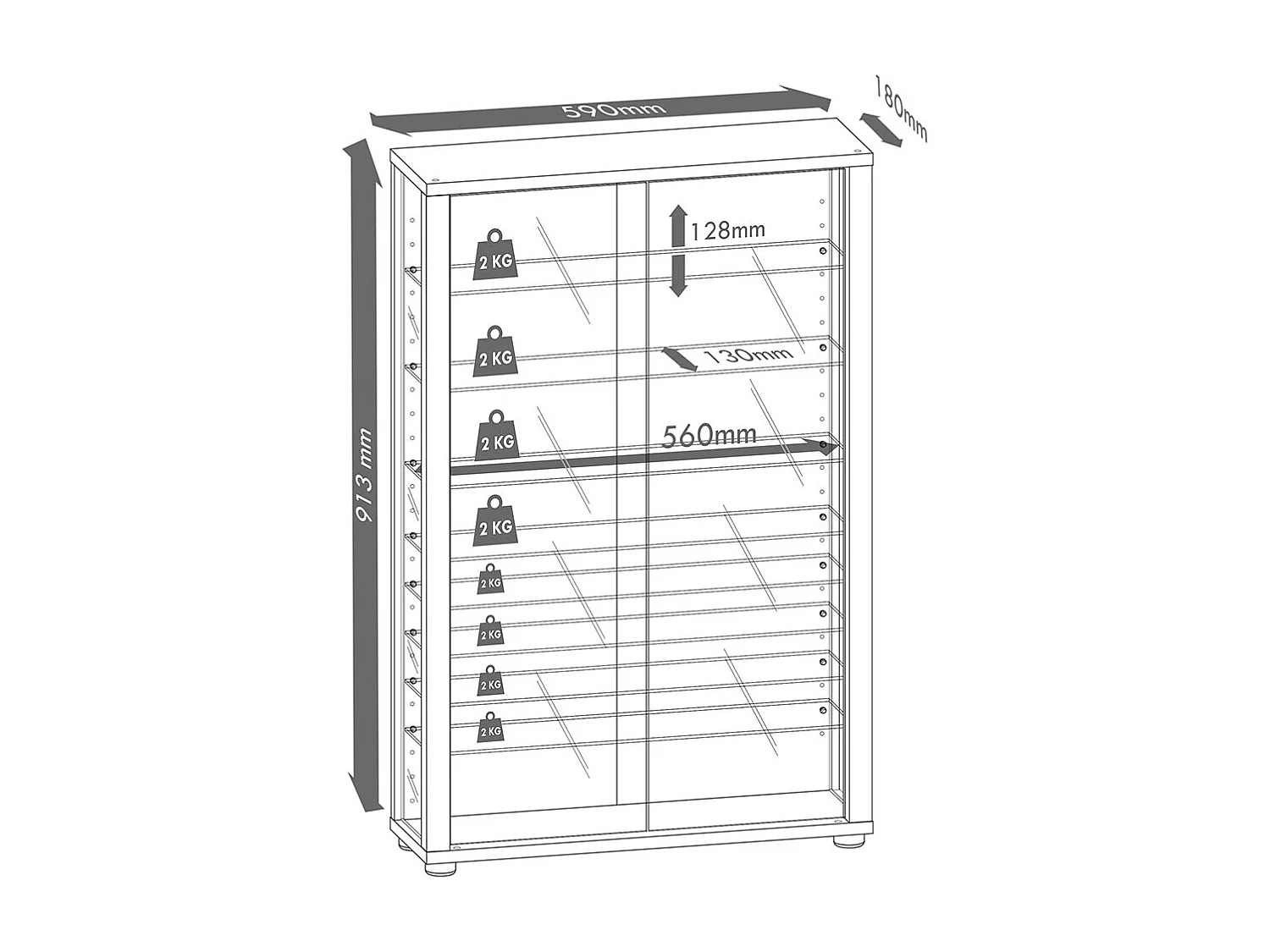 Glas Stand Vitrine Sammelvitrine Lumo Mini Spiegel